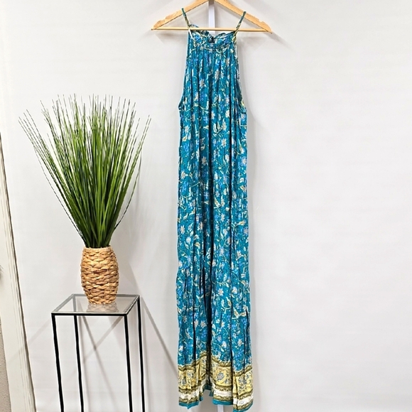 mittoshop Dresses & Skirts - Mittoshop Teal Floral Dress Large